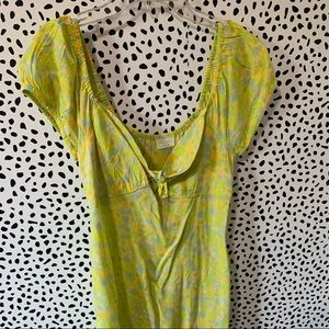 green floral-esque dress